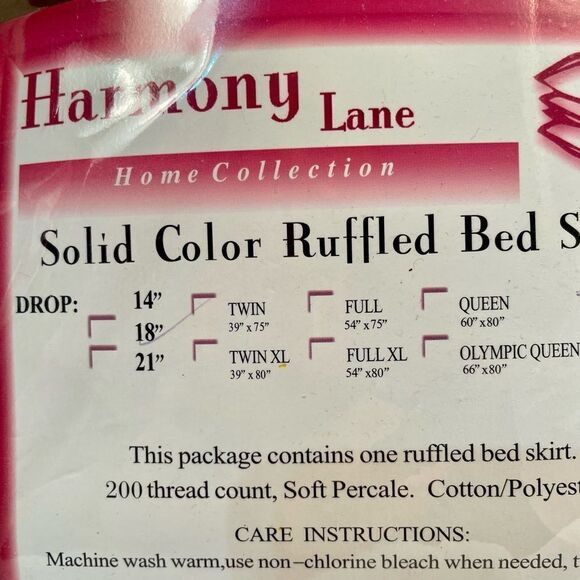 BROWN RUFFLED BED SKIRT KING SIZE 28” DROP COTTON/POLY BLEND NWT - Picture 3 of 3